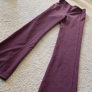 Maroon Lululemon Ribbed Yoga Pants